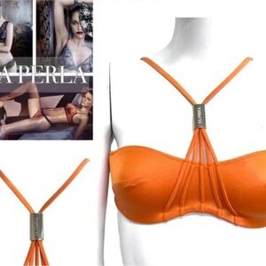 LA PERLA Reggiseno Orange Bikini Top NWT in Size 10